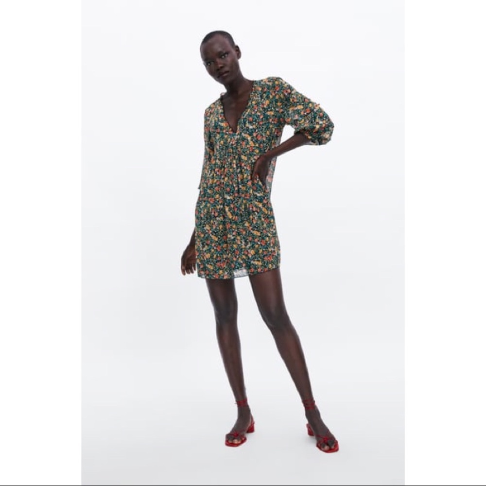 Zara Flowy Printed Dress